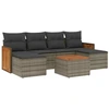 Image de vidaXL Ensemble de salon de jardin 7 pièces avec coussins Gris Poly rotin