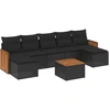 Image de vidaXL Ensemble de jardin canapé 8 pièces avec coussins noir poly rotin