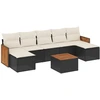 Image de vidaXL Ensemble de jardin canapé 8 pièces avec coussins noir poly rotin