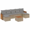 Image de vidaXL Ensemble de jardin canapé 8 pièces avec coussins Beige Poly Rattan