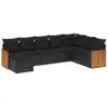 Image de vidaXL Ensemble de jardin canapé 8 pièces avec coussins noir poly rotin