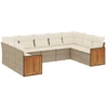 Image de vidaXL Ensemble de salon de jardin 9 pièces avec coussins beige Poly rotin