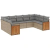 Image de vidaXL Ensemble de salon de jardin 9 pièces avec coussins beige Poly rotin