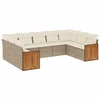 Image de vidaXL Ensemble de salon de jardin 9 pièces avec coussins Gris Poly rotin