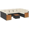 Image de vidaXL Ensemble de 10 canapés de jardin avec coussins noir poly rotin
