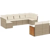 Image de vidaXL Ensemble de salon de jardin 9 pièces avec coussins beige Poly rotin