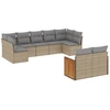 Image de vidaXL Ensemble de salon de jardin 9 pièces avec coussins beige Poly rotin
