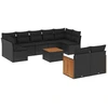 Image de vidaXL Ensemble de 10 canapés de jardin avec coussins noir poly rotin