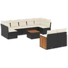 Image de vidaXL Ensemble de 10 canapés de jardin avec coussins noir poly rotin