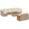 Image de vidaXL Ensemble de salon de jardin 10 pièces avec coussins Beige Poly Rattan