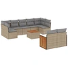 Image de vidaXL Ensemble de salon de jardin 10 pièces avec coussins Beige Poly Rattan