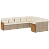 Image de vidaXL Ensemble de salon de jardin 9 pièces avec coussins beige Poly rotin