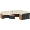 Image de vidaXL Ensemble de 10 canapés de jardin avec coussins noir poly rotin