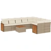 Image de vidaXL Ensemble de salon de jardin 10 pièces avec coussins Beige Poly Rattan