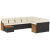 Image de vidaXL Ensemble de 10 canapés de jardin avec coussins noir poly rotin