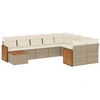 Image de vidaXL Ensemble de salon de jardin 10 pièces avec coussins Beige Poly Rattan