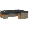 Image de vidaXL Ensemble de salon de jardin 10 pièces avec coussins Gris Poly Rattan
