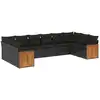 Image de vidaXL Ensemble de 10 canapés de jardin avec coussins noir poly rotin