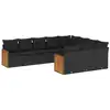 Image de vidaXL Ensemble de 10 canapés de jardin avec coussins noir poly rotin
