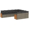 Image de vidaXL Ensemble de salon de jardin 10 pièces avec coussins Gris Poly Rattan