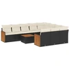 Image de vidaXL Ensemble de salon de jardin 11 pièces avec coussins noir poly rotin