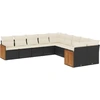 Image de vidaXL Ensemble de 10 canapés de jardin avec coussins noir poly rotin