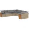 Image de vidaXL Ensemble de salon de jardin 10 pièces avec coussins Beige Poly Rattan
