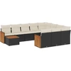 Image de vidaXL Ensemble de salon de jardin 11 pièces avec coussins noir poly rotin