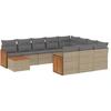 Image de vidaXL Ensemble de salon de jardin 11 pièces avec coussins Beige Poly Rattan