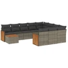 Image de vidaXL Ensemble de salon de jardin 11 pièces avec coussins Gris Poly rotin