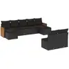 Image de vidaXL Ensemble de salon de jardin 9 pièces avec coussins noir poly rotin