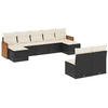 Image de vidaXL Ensemble de salon de jardin 9 pièces avec coussins noir poly rotin