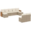 Image de vidaXL Ensemble de salon de jardin 9 pièces avec coussins beige Poly rotin