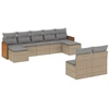 Image de vidaXL Ensemble de salon de jardin 9 pièces avec coussins beige Poly rotin