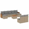 Image de vidaXL Ensemble de salon de jardin 10 pièces avec coussins Beige Poly Rattan