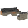 Image de vidaXL Ensemble de salon de jardin 10 pièces avec coussins Gris Poly Rattan