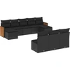 Image de vidaXL Ensemble de 10 canapés de jardin avec coussins noir poly rotin