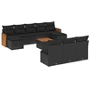 Image de vidaXL Ensemble de salon de jardin 11 pièces avec coussins noir poly rotin