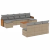 Image de vidaXL Ensemble de salon de jardin 11 pièces avec coussins Beige Poly Rattan
