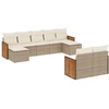 Image de vidaXL Ensemble de salon de jardin 9 pièces avec coussins beige Poly rotin