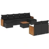 Image de vidaXL Ensemble de 10 canapés de jardin avec coussins noir poly rotin