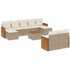 Image de vidaXL Ensemble de salon de jardin 10 pièces avec coussins Beige Poly Rattan