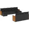 Image de vidaXL Ensemble de 10 canapés de jardin avec coussins noir poly rotin