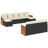 Image de vidaXL Ensemble de 10 canapés de jardin avec coussins noir poly rotin