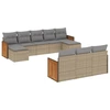 Image de vidaXL Ensemble de salon de jardin 10 pièces avec coussins Beige Poly Rattan