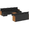 Image de vidaXL Ensemble de salon de jardin 11 pièces avec coussins noir poly rotin