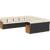 Image de vidaXL Ensemble de salon de jardin 11 pièces avec coussins noir poly rotin