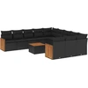Image de vidaXL Ensemble de 12 canapés de jardin avec coussins noir poly rotin