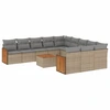 Image de vidaXL Ensemble de 12 canapés de jardin avec coussins Beige Poly Rattan