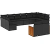 Image de vidaXL Ensemble de 12 canapés de jardin avec coussins noir poly rotin